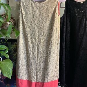 Rinascimento Cream and Pink Lace Mini Dress